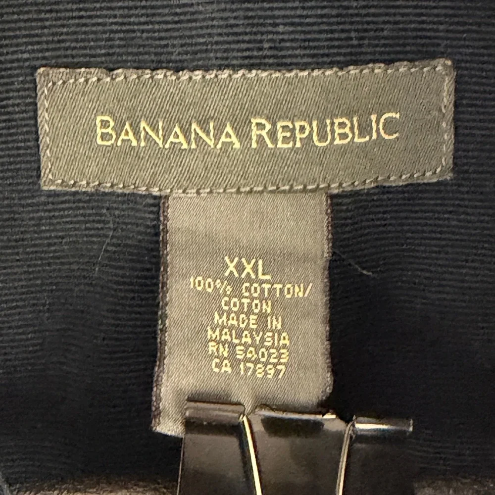 Banana Republic CORDUROY Shirt Mens XXL Cotton Long Sleeve Button Down Black